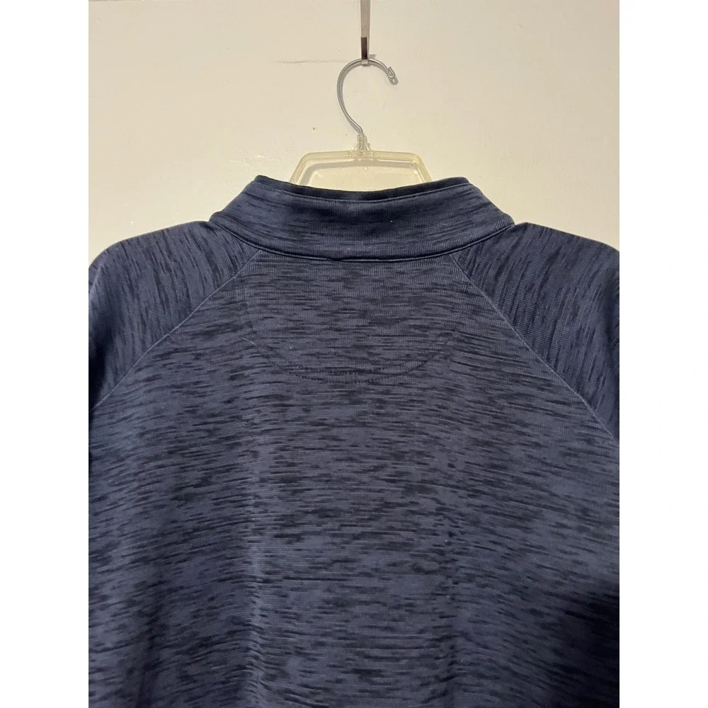 Greg Norman Mens XL Navy Blue Space‎ Dye Quarter Zip Pullover Golf Shark Logo